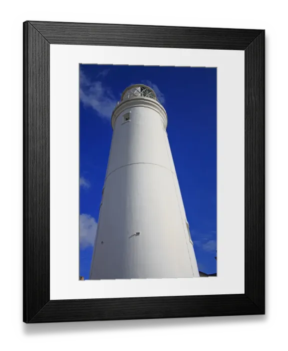 Framed Print : Lighthouse in seaside town, Southwold Lighthouse, Southwold, Suffolk, England, october