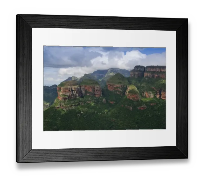 Framed Print : View of rock formations and canyon, Three Rondavels, Blyde River Canyon, Drakensberg Escarpment, Drakensberg Mountains
