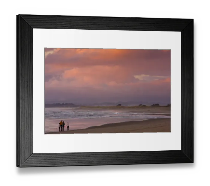 Framed Print : Family beach-combing on beach in evening light, Pacific Ocean, Moss Landing, Central California, U. S. A. november Framed Print : Family beach-combing on beach in evening light, Pacific Ocean, Moss Landing, Central California, U. S. A. november
