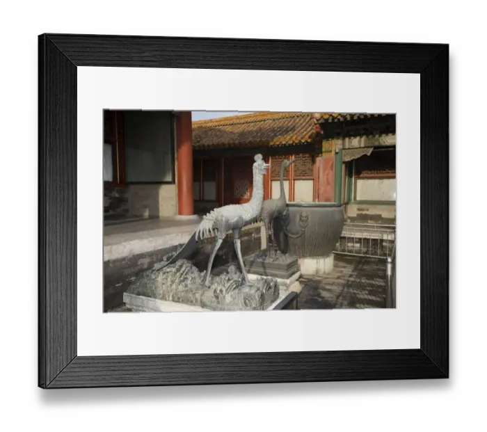 Framed Print : Bronze phoenix and crane statues in courtyard of imperial palace, Forbidden City, Beijing, China, september Framed Print : Bronze phoenix and crane statues in courtyard of imperial palace, Forbidden City, Beijing, China, september