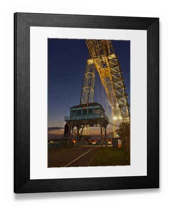 Framed Print : Transporter bridge over river at twilight, Newport Transporter Bridge, River Usk, Newport, South Wales, Wales Framed Print : Transporter bridge over river at twilight, Newport Transporter Bridge, River Usk, Newport, South Wales, Wales