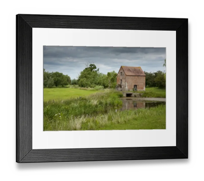 Framed Print : View of river and watermill, Hartpury Mill, River Leadon, Highleadon, Gloucestershire, England, june Framed Print : View of river and watermill, Hartpury Mill, River Leadon, Highleadon, Gloucestershire, England, june