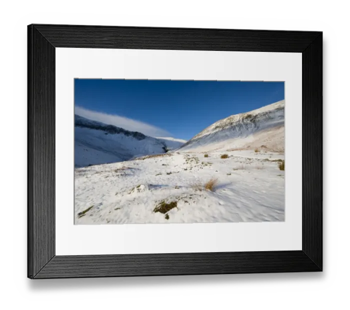 Framed Print : View of snow covered hills, Cautley Spout and Yarlside, on eastern edge of Howgill Fells, Cumbria, England, december Framed Print : View of snow covered hills, Cautley Spout and Yarlside, on eastern edge of Howgill Fells, Cumbria, England, december