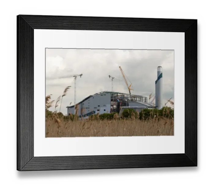 Framed Print : Belvedere energy-from-waste incinerator under construction, Erith Marshes, Bexley, Kent, England, may 2010 Framed Print : Belvedere energy-from-waste incinerator under construction, Erith Marshes, Bexley, Kent, England, may 2010