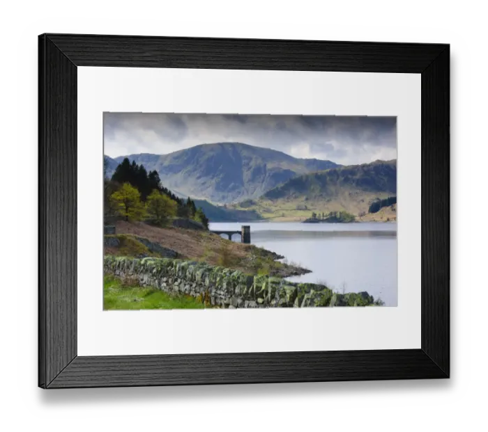 Framed Print : View of upland reservoir, looking towards The Pier and Harter Fell, Haweswater Reservoir, Mardale, Mardale Valley Framed Print : View of upland reservoir, looking towards The Pier and Harter Fell, Haweswater Reservoir, Mardale, Mardale Valley