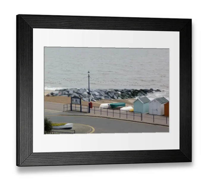 Framed Print : Granite rock groynes protect the beach at Felixstowe Suffolk from erosion Framed Print : Granite rock groynes protect the beach at Felixstowe Suffolk from erosion