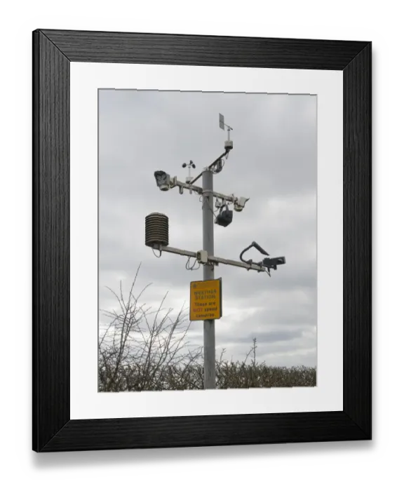 Framed Print : Weather station with These are not speed cameras sign, Garrowby Hill, Garrowby, East Yorkshire, England, march Framed Print : Weather station with These are not speed cameras sign, Garrowby Hill, Garrowby, East Yorkshire, England, march