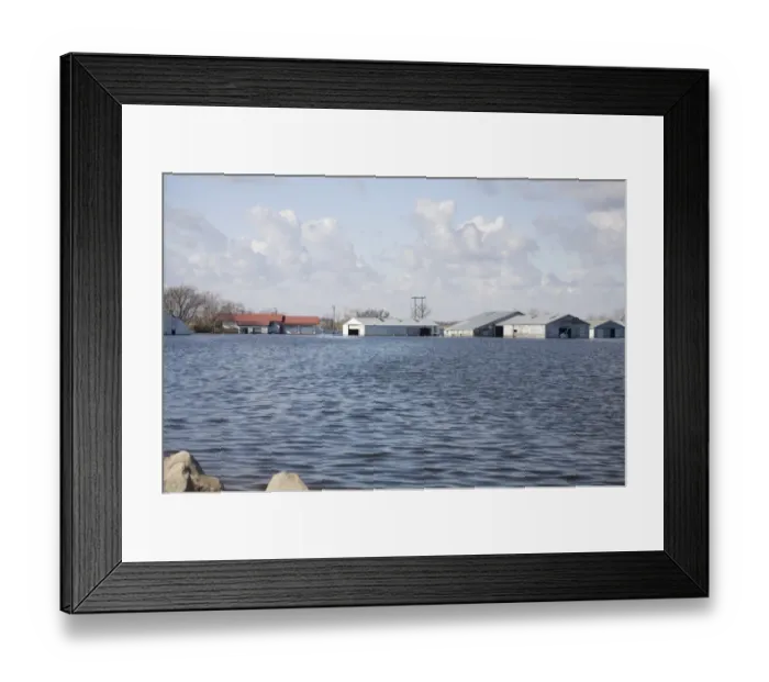 Framed Print : Flooded farm, caused by heavy rainfall on saturated soil, west of Oakes, North Dakota, U. S. A. october Framed Print : Flooded farm, caused by heavy rainfall on saturated soil, west of Oakes, North Dakota, U. S. A. october