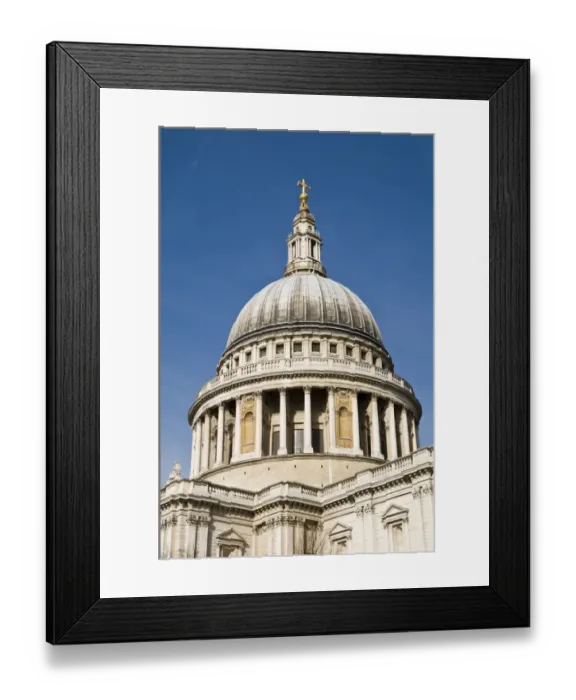 Framed Print : View of city cathedral dome, St. Pauls Cathedral, City of London, London, England, march Framed Print : View of city cathedral dome, St. Pauls Cathedral, City of London, London, England, march