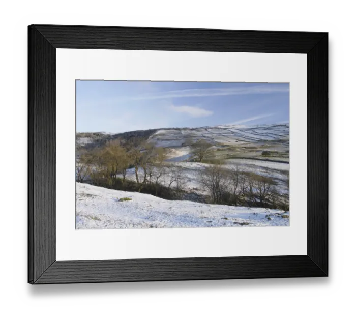 Framed Print : View of trees in valley below limestone cliff in snow, Malham Cove, Malhamdale, Yorkshire Dales N. P Framed Print : View of trees in valley below limestone cliff in snow, Malham Cove, Malhamdale, Yorkshire Dales N. P