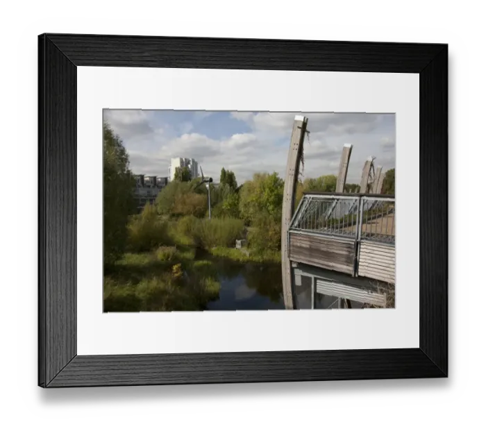 Framed Print : View of ecology park with wetland habitat and wind turbine, The Ecology Park, Mile End Park, Tower Hamlets, London Framed Print : View of ecology park with wetland habitat and wind turbine, The Ecology Park, Mile End Park, Tower Hamlets, London