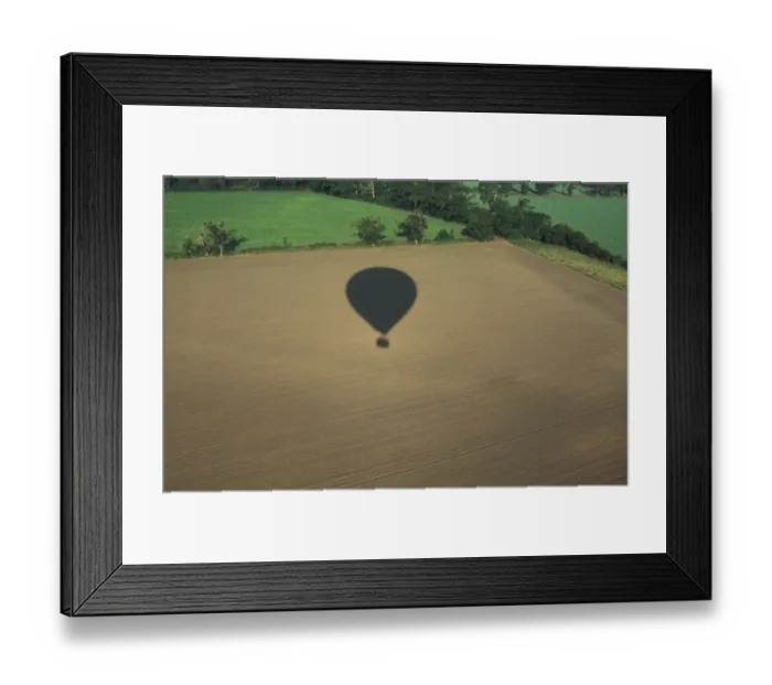 Framed Print : Sports & Pastimes Balloning - Shadow of balloon over farmland