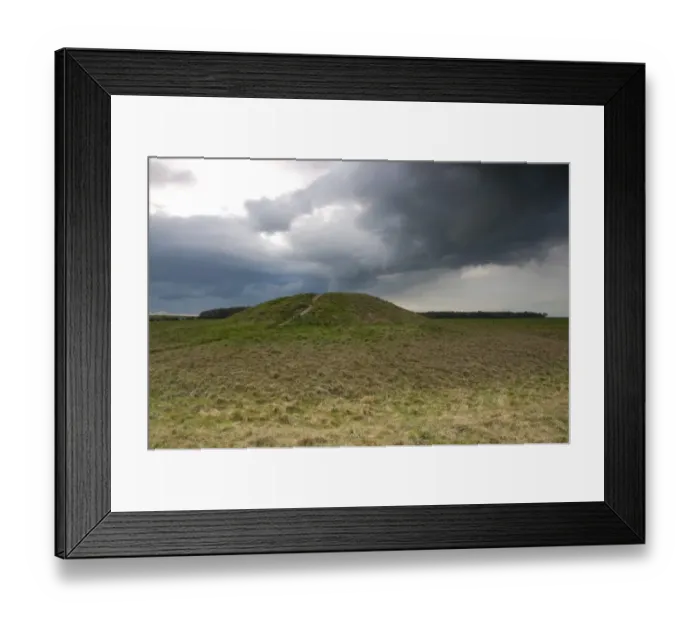 Framed Print : View of Bronze Age round barrow and approaching stormclouds, Normanton Down, Stonehenge, Salisbury Plain, Wiltshire Framed Print : View of Bronze Age round barrow and approaching stormclouds, Normanton Down, Stonehenge, Salisbury Plain, Wiltshire