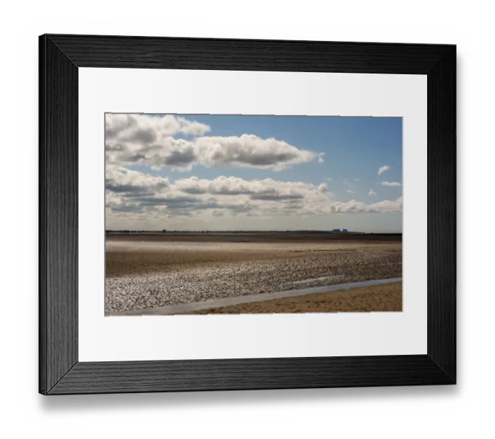 Framed Print : View across estuary at low tide, looking towards Morecambe, near Silverdale, Morecambe Bay, Lancashire, England, april Framed Print : View across estuary at low tide, looking towards Morecambe, near Silverdale, Morecambe Bay, Lancashire, England, april