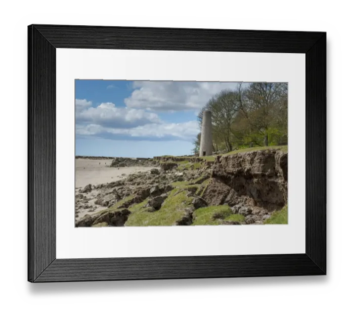 Framed Print : Coastal erosion near chimney from old smelting works, near Jenny Browns Point, Silverdale Framed Print : Coastal erosion near chimney from old smelting works, near Jenny Browns Point, Silverdale