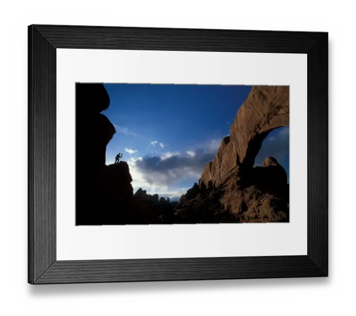 Framed Print : Photography David Hosking photographing Turret Arch - Utah