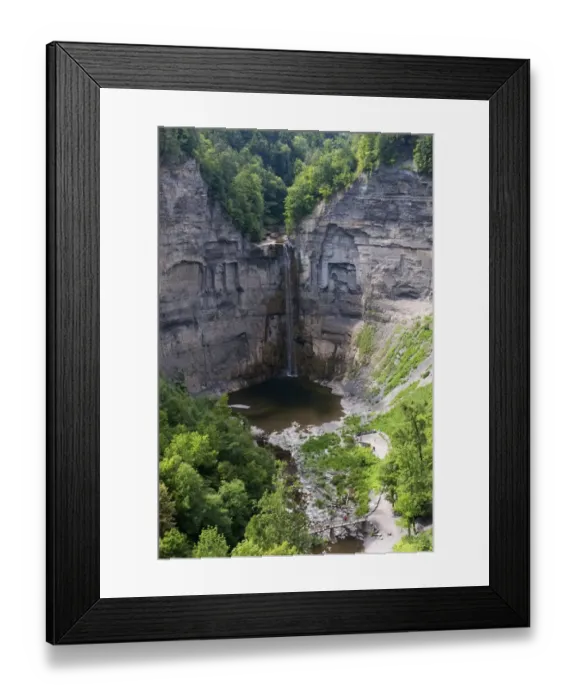 Framed Print : View of waterfall flowing over gorge cliff, Taughannock Falls, Taughannock Falls State Park, Finger Lakes Region Framed Print : View of waterfall flowing over gorge cliff, Taughannock Falls, Taughannock Falls State Park, Finger Lakes Region