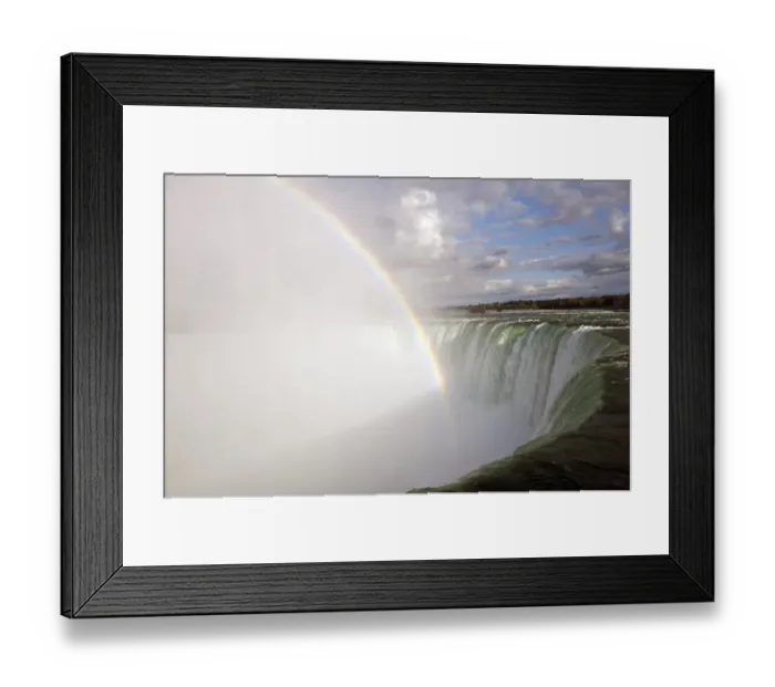 Framed Print : Rainbow forming in spray over waterfall, Horseshoe Falls, Niagara Falls, Niagara River, Ontario, Canada, august Framed Print : Rainbow forming in spray over waterfall, Horseshoe Falls, Niagara Falls, Niagara River, Ontario, Canada, august
