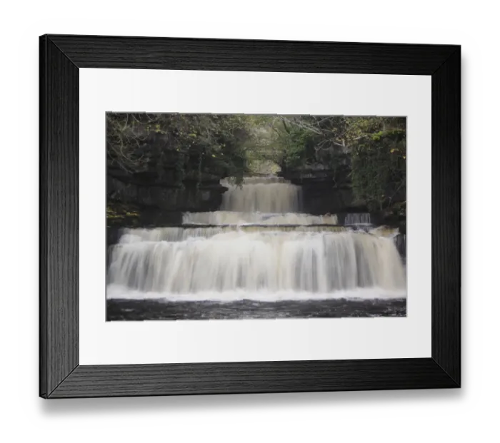 Framed Print : View of waterfall and pool, Cotter Force, Cotterdale Beck, Wensleydale, Yorkshire Dales N. P