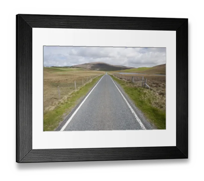 Framed Print : Single track road, Mainland, Shetland Islands, Scotland, June Framed Print : Single track road, Mainland, Shetland Islands, Scotland, June