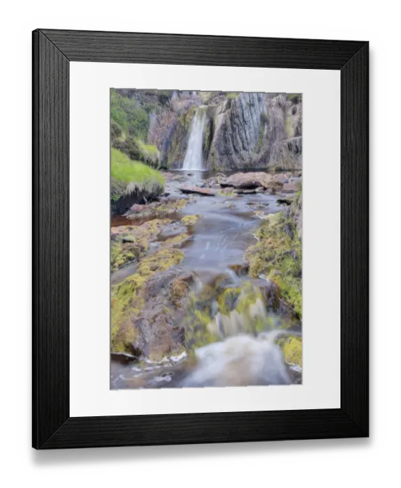 Framed Print : View of waterfall, Burn of Lunklet Waterfall, Burn of Lunklet, Mainland, Shetland Islands, Scotland, June Framed Print : View of waterfall, Burn of Lunklet Waterfall, Burn of Lunklet, Mainland, Shetland Islands, Scotland, June