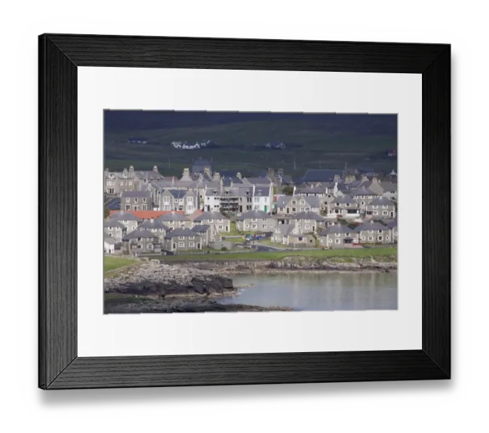 Framed Print : View of coastal town, Lerwick, Mainland, Shetland Islands, Scotland, May