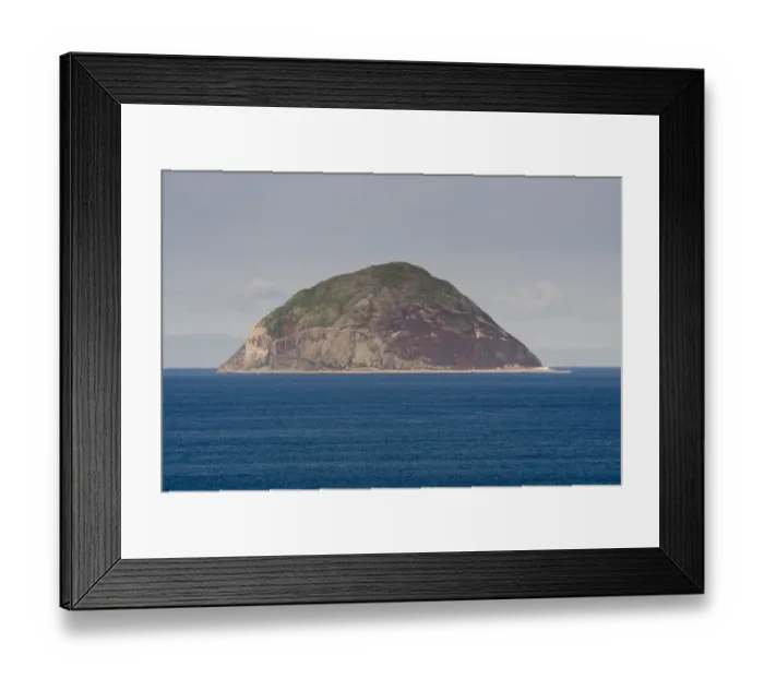 Framed Print : View of volcanic plug island and sea, viewed from Bennane Head, Ailsa Craig, Firth of Clyde, Ballantrae, Ayrshire Framed Print : View of volcanic plug island and sea, viewed from Bennane Head, Ailsa Craig, Firth of Clyde, Ballantrae, Ayrshire