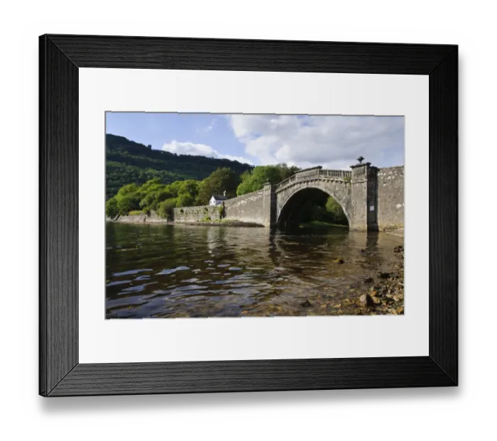 Framed Print : Arched stone bridge at head of sea loch, Loch Fyne, Argyll, Argyll and Bute, Scotland, August Framed Print : Arched stone bridge at head of sea loch, Loch Fyne, Argyll, Argyll and Bute, Scotland, August