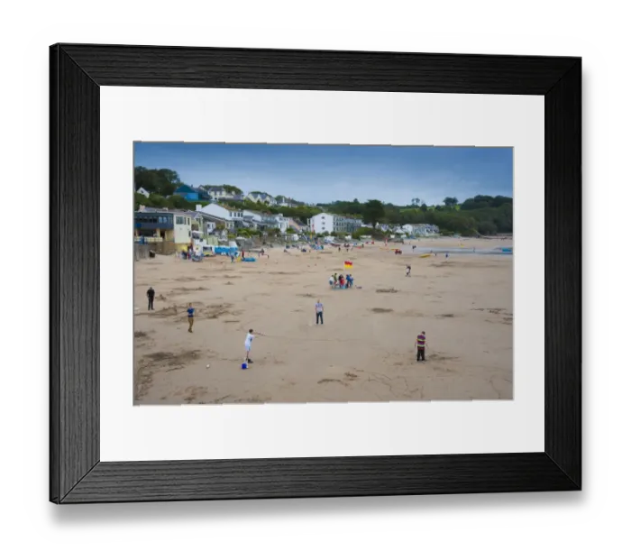 Framed Print : People on beach of seaside resort, Saundersfoot, Pembrokeshire, Wales, August Framed Print : People on beach of seaside resort, Saundersfoot, Pembrokeshire, Wales, August