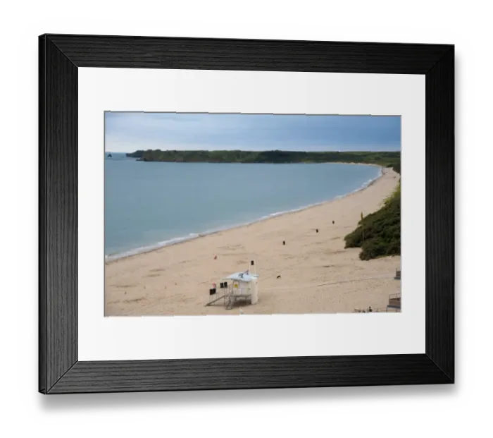 Framed Print : View of beach with lifeguard station, South Beach, Tenby, Pembrokeshire, Wales, August Framed Print : View of beach with lifeguard station, South Beach, Tenby, Pembrokeshire, Wales, August