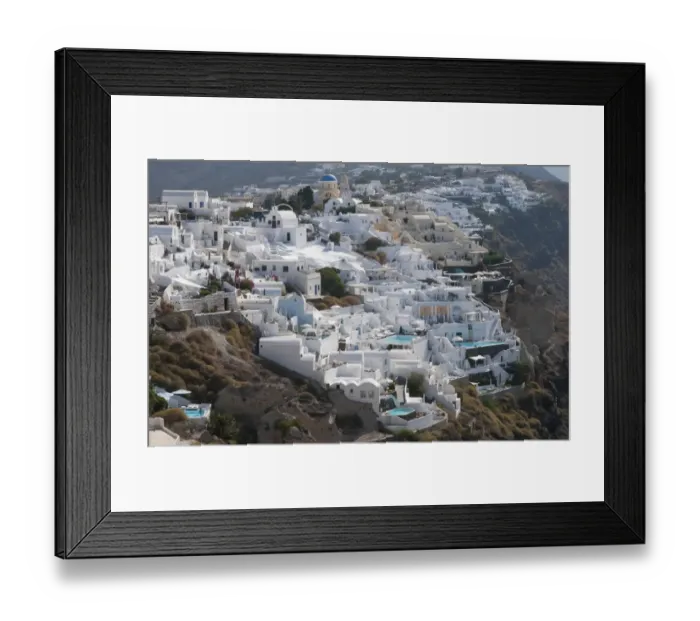 Framed Print : White-washed buildings and swimming pools, in town on coastal clifftop, Oia, Santorini, Cyclades, Aegean Sea, Greece Framed Print : White-washed buildings and swimming pools, in town on coastal clifftop, Oia, Santorini, Cyclades, Aegean Sea, Greece