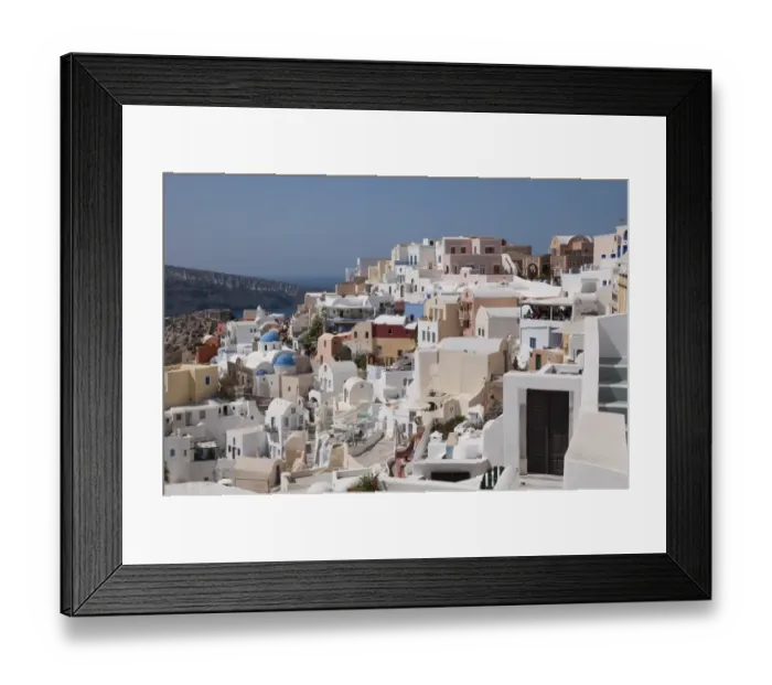 Framed Print : White-washed buildings in town on coastal clifftop, Oia, Santorini, Cyclades, Aegean Sea, Greece, September Framed Print : White-washed buildings in town on coastal clifftop, Oia, Santorini, Cyclades, Aegean Sea, Greece, September
