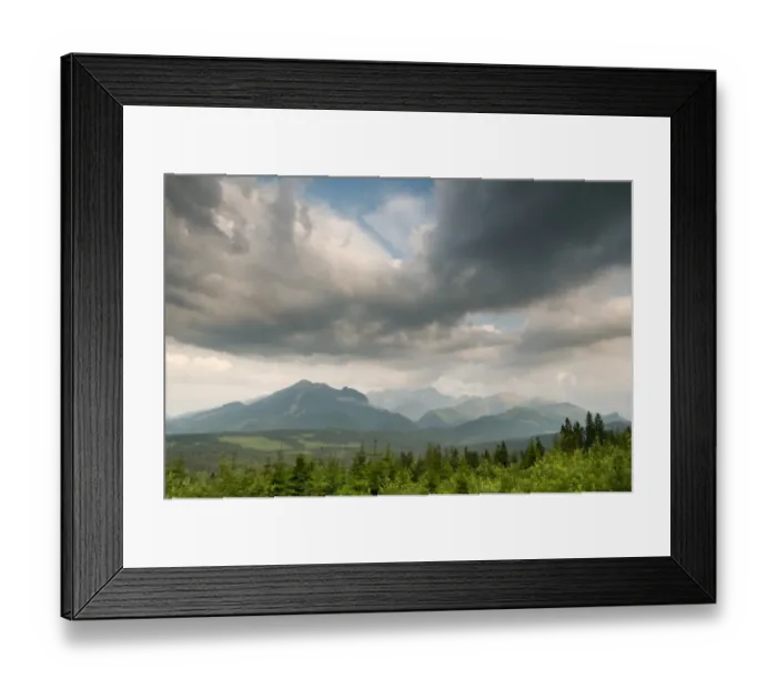 Framed Print : View of clouds over coniferous montane forest habitat at sunset, Tatra Mountains, Western Carpathians, Poland, June Framed Print : View of clouds over coniferous montane forest habitat at sunset, Tatra Mountains, Western Carpathians, Poland, June