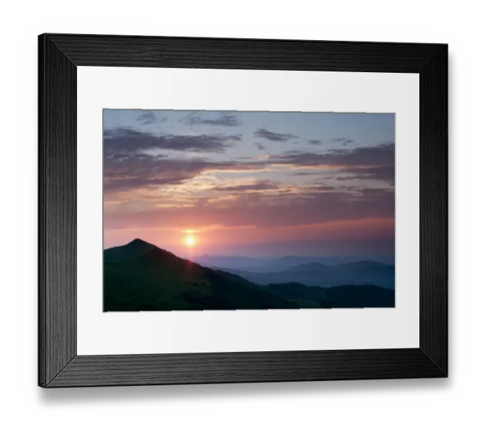 Framed Print : View of mountain landscape at sunset, Bieszczady N. P. Bieszczady Mountains, Outer Eastern Carpathians, Poland, June Framed Print : View of mountain landscape at sunset, Bieszczady N. P. Bieszczady Mountains, Outer Eastern Carpathians, Poland, June