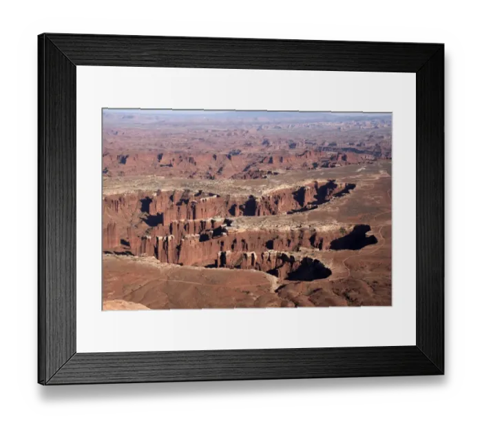 Framed Print : Looking towards the Abajo Mountains from Grand View Point overlook at Canyonlands National Park