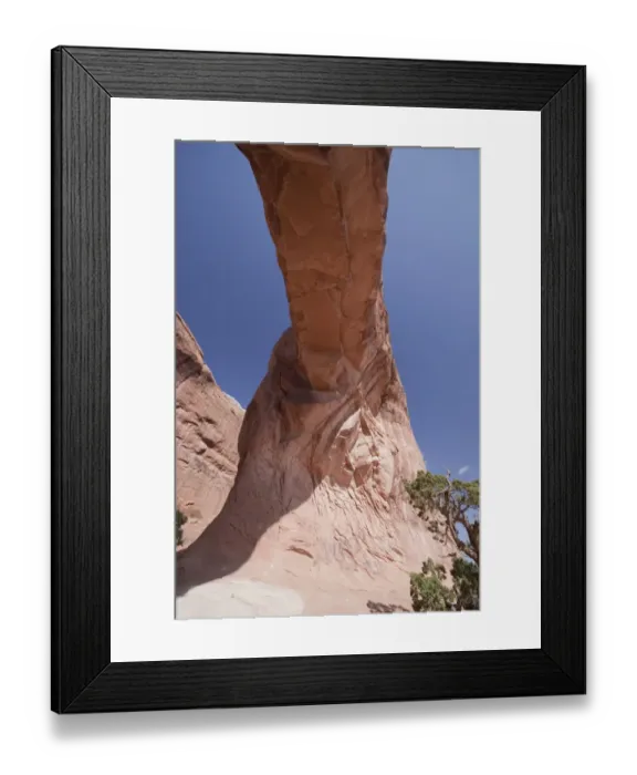 Framed Print : Pine tree Arch in Arches National Park, Utah. Looking up at the supporting arch Framed Print : Pine tree Arch in Arches National Park, Utah. Looking up at the supporting arch