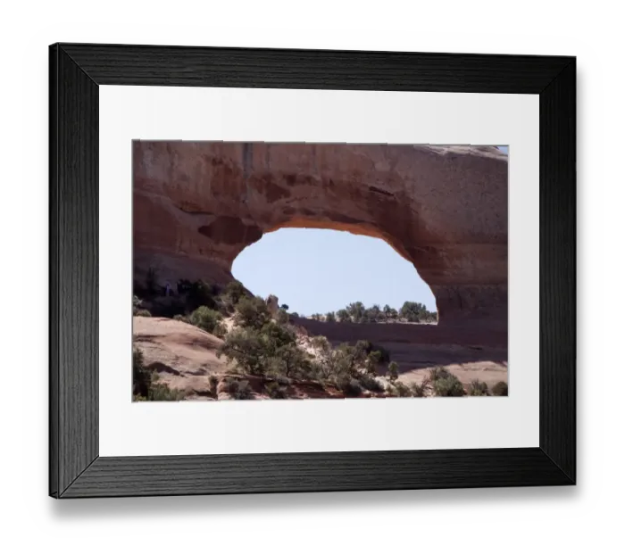 Framed Print : Wilson#s Arch, Utah. This formation is known as Entrada Sandstone. Over time superficial cracks, joints Framed Print : Wilson#s Arch, Utah. This formation is known as Entrada Sandstone. Over time superficial cracks, joints