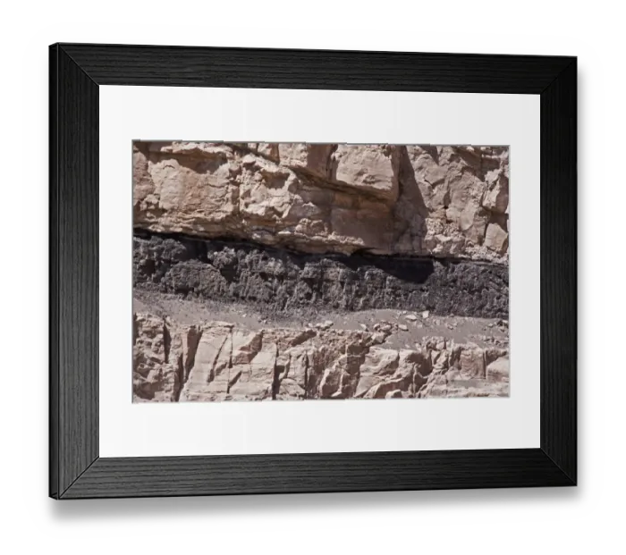 Framed Print : Exposed Bituminous coal seams in Utah # America. Bituminous coal is a dense sedimentary rock Framed Print : Exposed Bituminous coal seams in Utah # America. Bituminous coal is a dense sedimentary rock