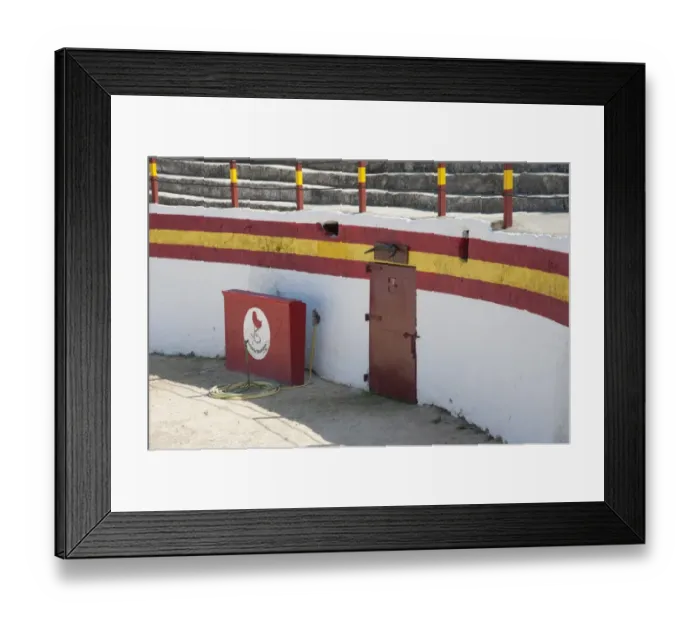 Framed Print : Bullfighting, Toriles bull entrance gate into bullring, Plaza del Toros, Alcudia, Majorca, Balearic Islands, Spain Framed Print : Bullfighting, Toriles bull entrance gate into bullring, Plaza del Toros, Alcudia, Majorca, Balearic Islands, Spain
