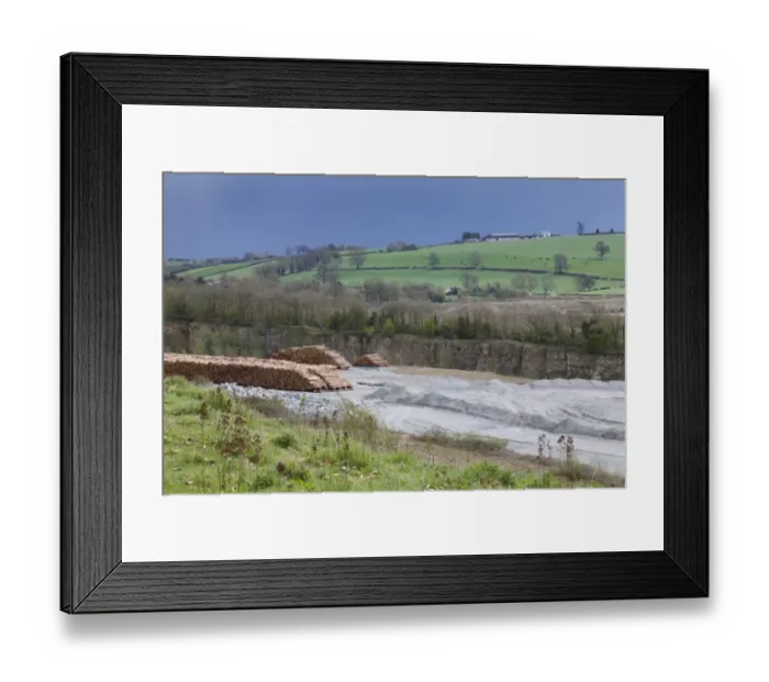 Framed Print : Limestone quarry and stack of felled timber, Lea Quarry South, Wenlock Edge, Shropshire, England, April Framed Print : Limestone quarry and stack of felled timber, Lea Quarry South, Wenlock Edge, Shropshire, England, April