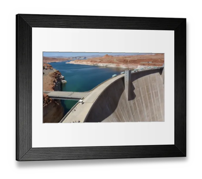 Framed Print : Hydroelectricity and river flow regulation dam with reservoir, Glen Canyon Dam, Lake Powell, Colorado River, Arizona Framed Print : Hydroelectricity and river flow regulation dam with reservoir, Glen Canyon Dam, Lake Powell, Colorado River, Arizona