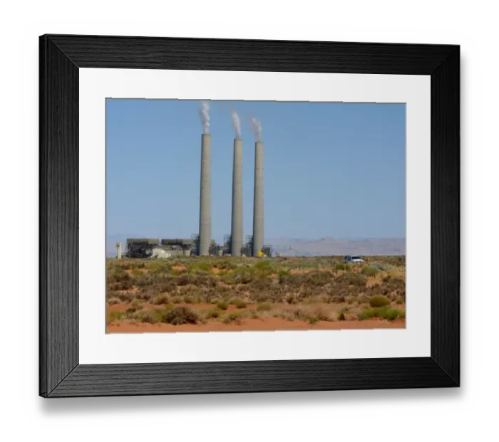 Framed Print : Coal-fired powerstation, near Page, Arizona, U. S. A. may Framed Print : Coal-fired powerstation, near Page, Arizona, U. S. A. may