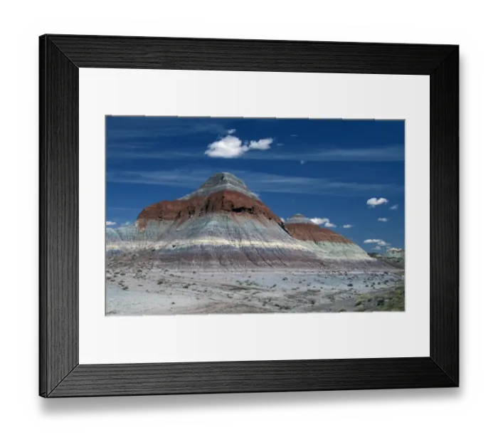 Framed Print : Landforms The Tepees in the Painted Desert are formations coloured by iron, manganese Framed Print : Landforms The Tepees in the Painted Desert are formations coloured by iron, manganese