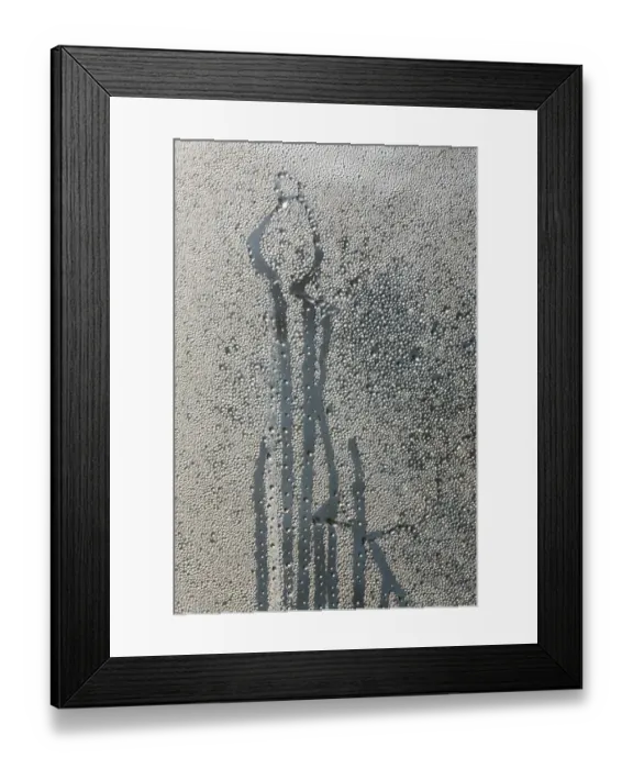 Framed Print : Pattern on window glass formed by condensation, Powys, Wales, January