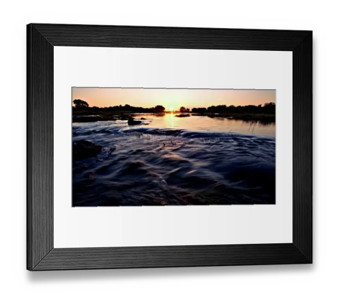 Framed Print : View of river at sunset, Chobe River, Chobe N. P. Botswana, July Framed Print : View of river at sunset, Chobe River, Chobe N. P. Botswana, July