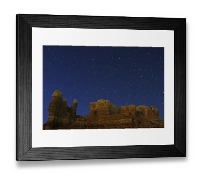 Framed Print : Stars over eroded rock formation at night, Bluff, Utah, U. S. A. may Framed Print : Stars over eroded rock formation at night, Bluff, Utah, U. S. A. may