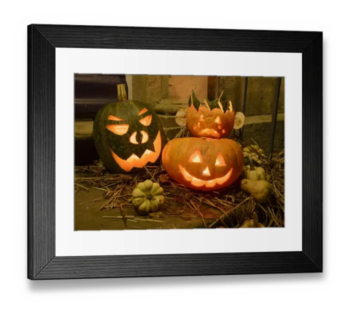 Framed Print : Pumpkin (Cucurbita sp. ) Halloween Jack O Lanterns lit on doorstep, Chipping, Lancashire, England, November Framed Print : Pumpkin (Cucurbita sp. ) Halloween Jack O Lanterns lit on doorstep, Chipping, Lancashire, England, November