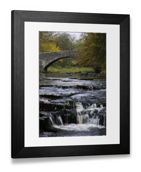 Framed Print : View of river cascades and old pack-horse bridge, Stainforth Force, River Ribble, Yorkshire Dales N. P Framed Print : View of river cascades and old pack-horse bridge, Stainforth Force, River Ribble, Yorkshire Dales N. P