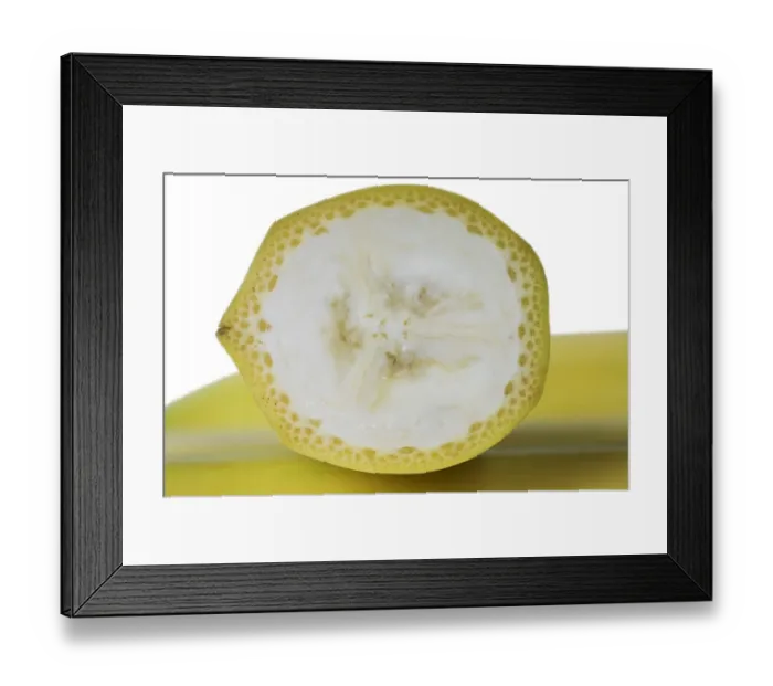 Framed Print : Banana (Musa sp. ) halved fruit Framed Print : Banana (Musa sp. ) halved fruit