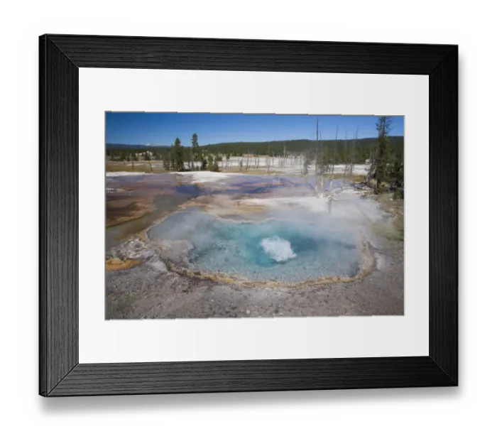 Framed Print : View of hotsprings, Firehole Spring, Lower Geyser Basin, Yellowstone N. P. Wyoming, U. S. A. September Framed Print : View of hotsprings, Firehole Spring, Lower Geyser Basin, Yellowstone N. P. Wyoming, U. S. A. September